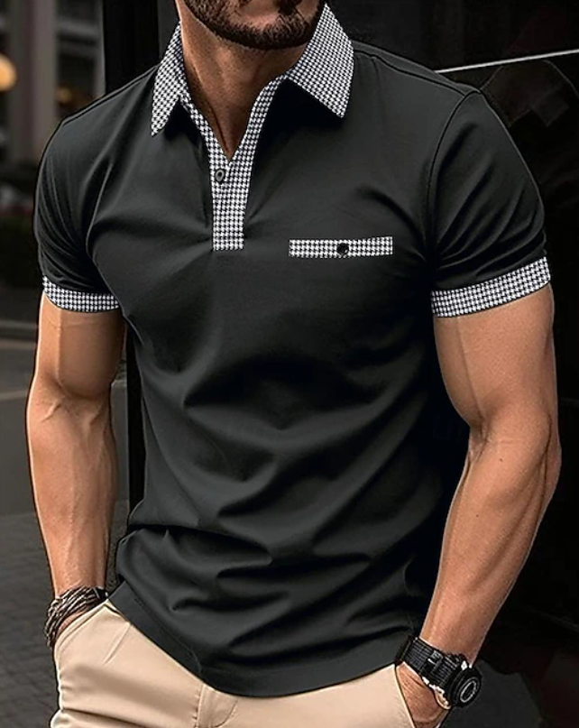 Edward | Classic Checkered Collar Polo Shirt