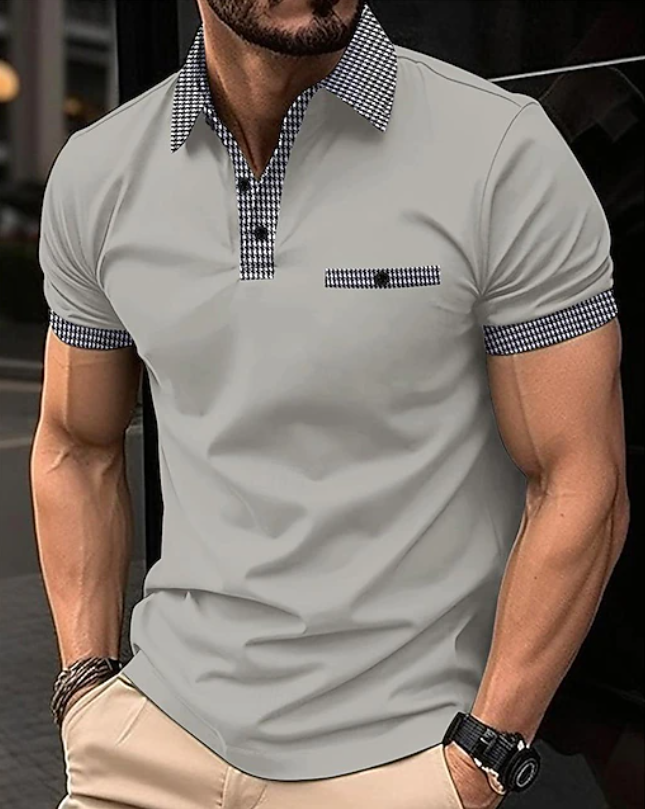 Edward | Classic Checkered Collar Polo Shirt
