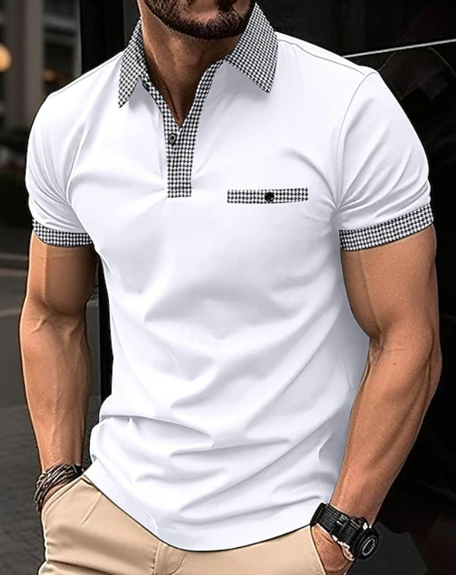 Edward | Classic Checkered Collar Polo Shirt