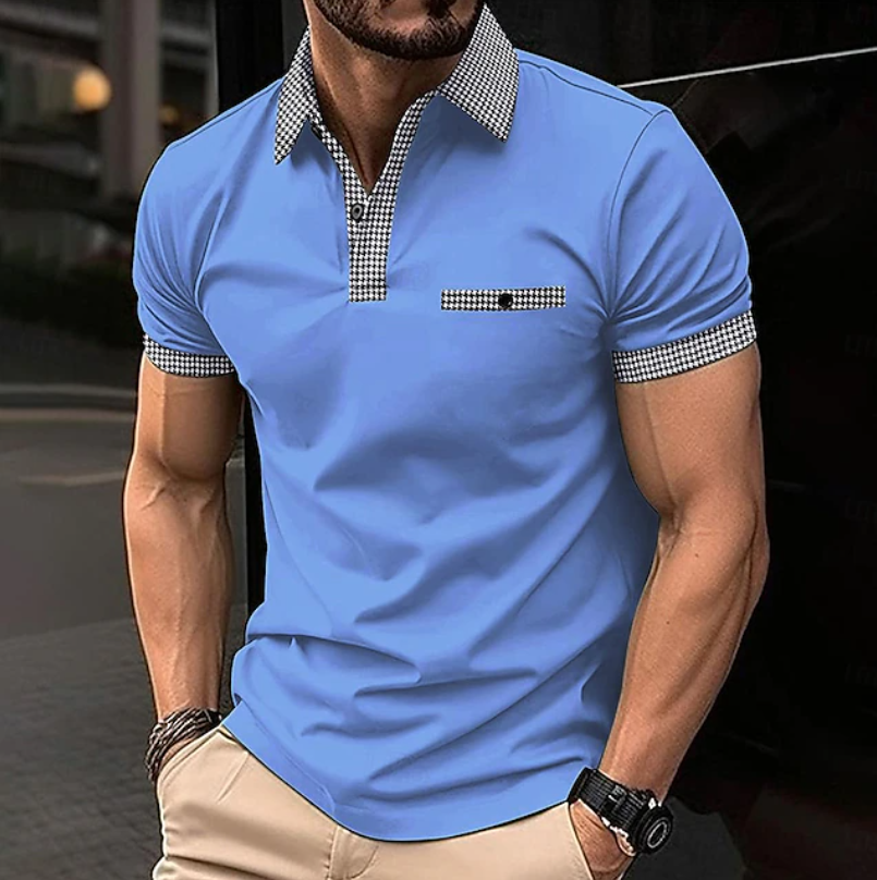 Edward | Classic Checkered Collar Polo Shirt