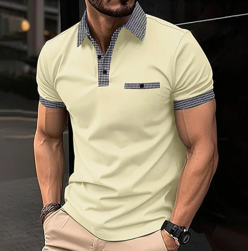 Edward | Classic Checkered Collar Polo Shirt