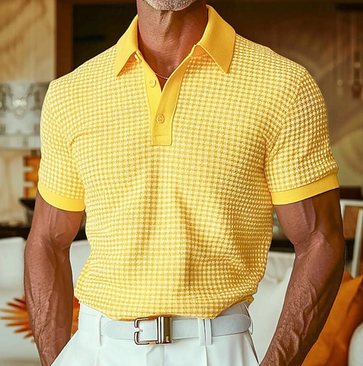 Spencer | Casual Textured Waffle Collar Shirt