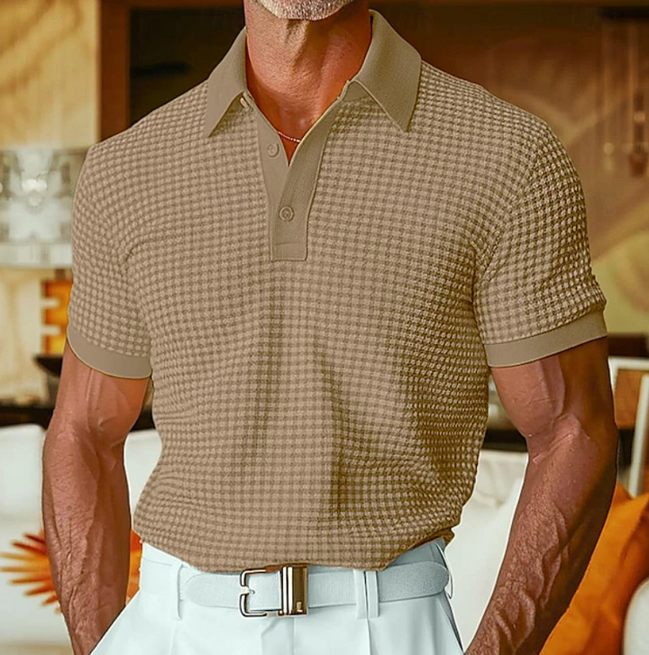 Spencer | Casual Textured Waffle Collar Shirt