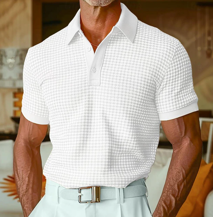 Spencer | Casual Textured Waffle Collar Shirt