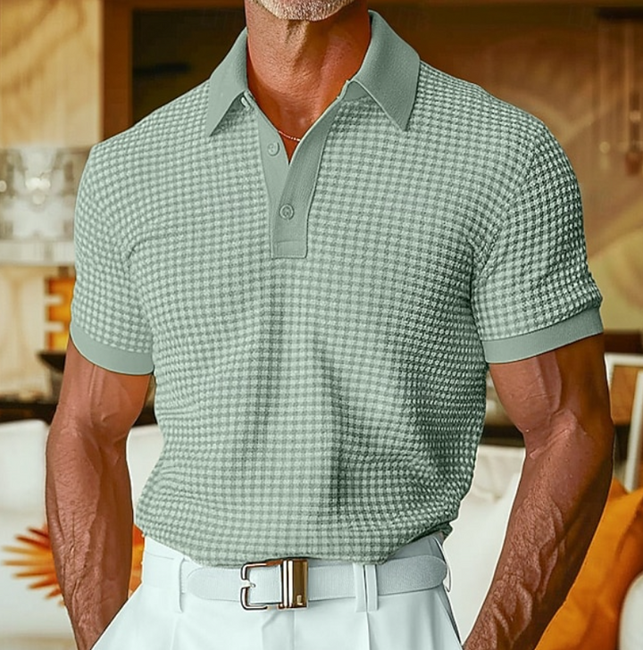 Spencer | Casual Textured Waffle Collar Shirt