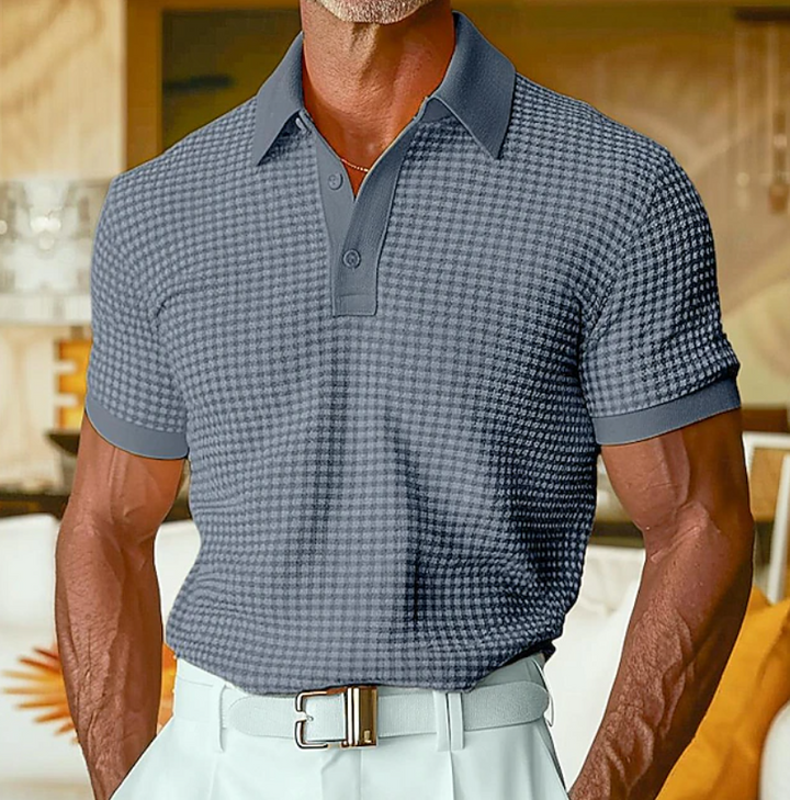 Spencer | Casual Textured Waffle Collar Shirt