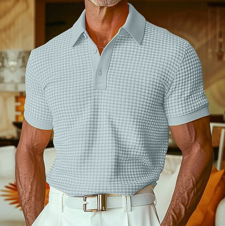 Spencer | Casual Textured Waffle Collar Shirt