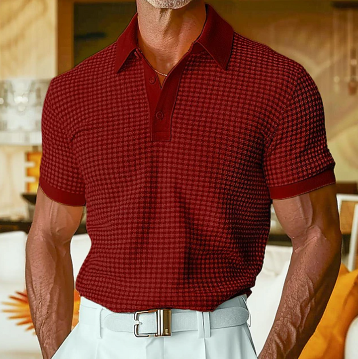 Spencer | Casual Textured Waffle Collar Shirt