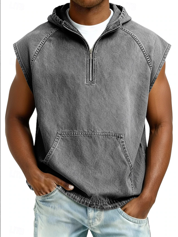 Draven | Stylish Sleeveless Hooded Zip Shirt
