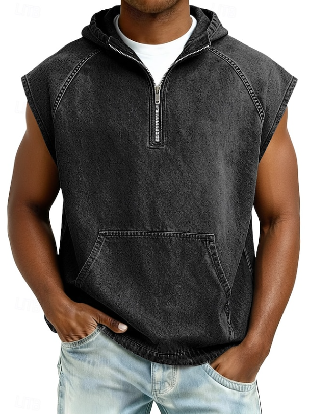 Draven | Stylish Sleeveless Hooded Zip Shirt
