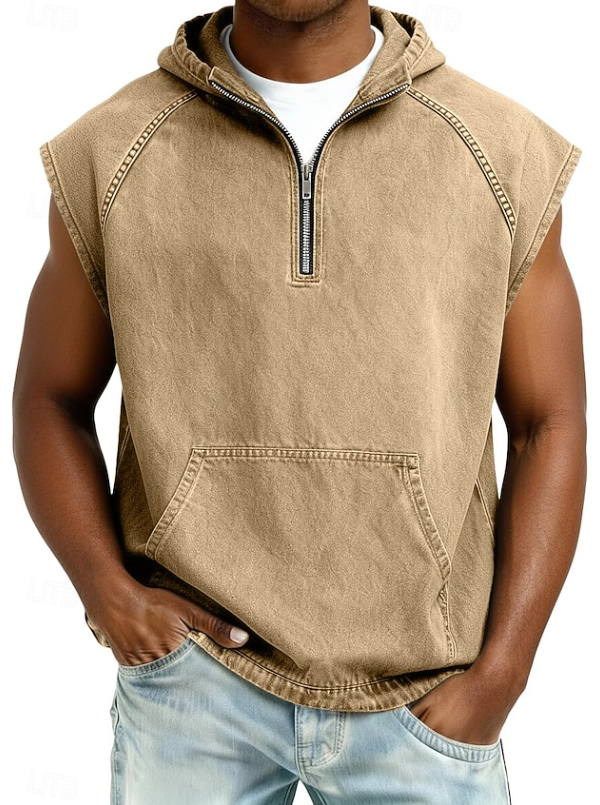 Draven | Stylish Sleeveless Hooded Zip Shirt