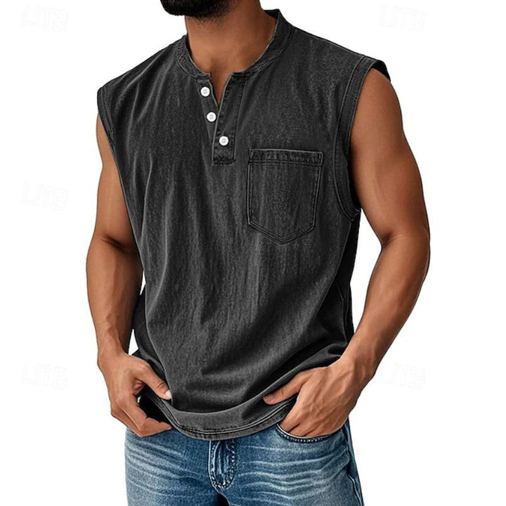 Ethan | Vintage Sleeveless Henley Top