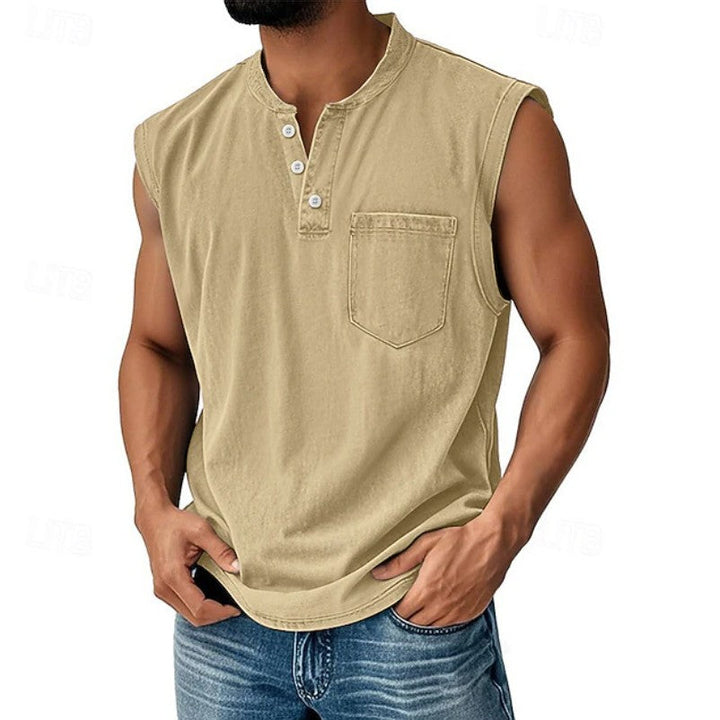 Ethan | Vintage Sleeveless Henley Top