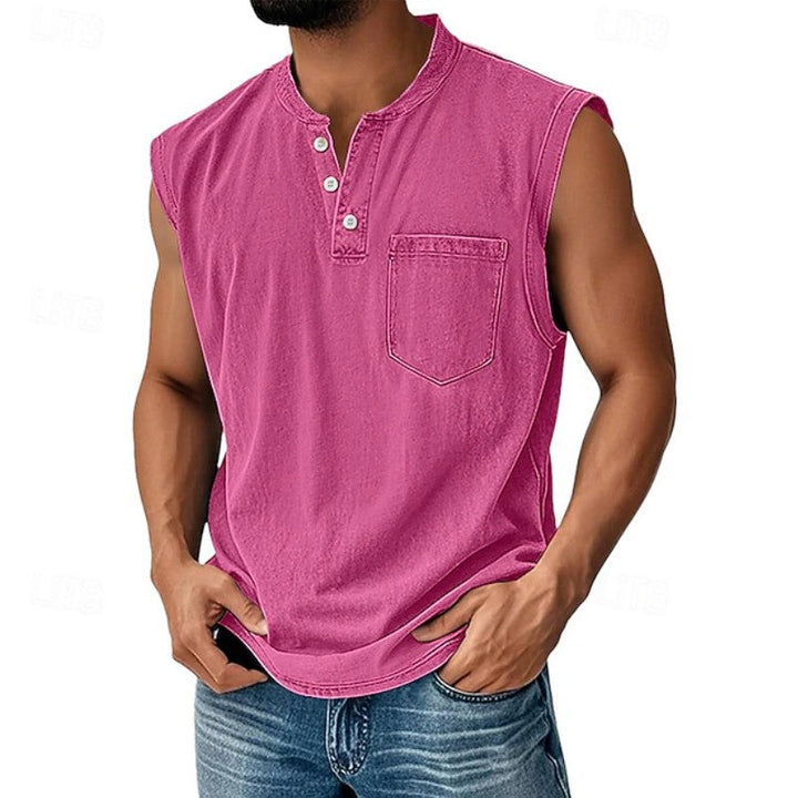 Ethan | Vintage Sleeveless Henley Top