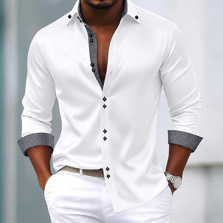 Oliver | Contrast Trim Button-Up Shirt