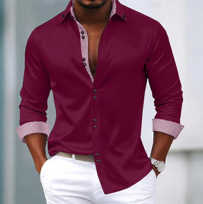 Oliver | Contrast Trim Button-Up Shirt