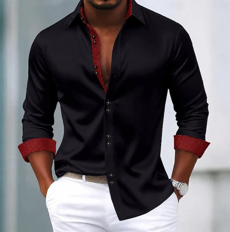 Oliver | Contrast Trim Button-Up Shirt