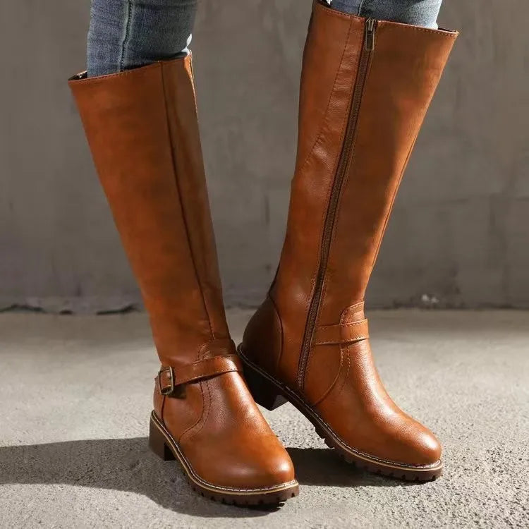 Victoria | Classic Knee-High Buckle Boots