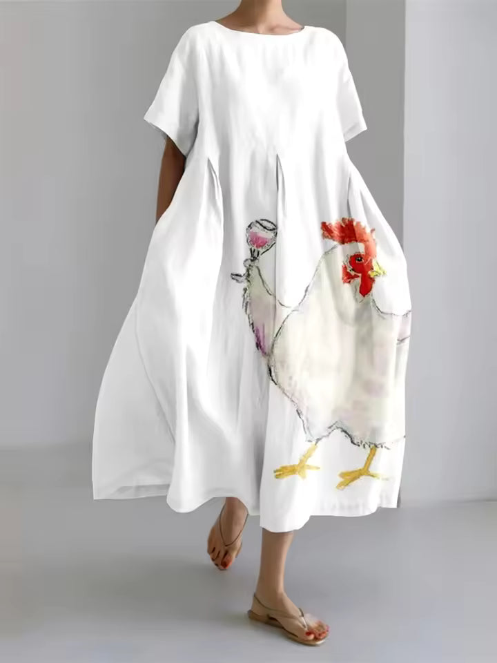 Lauriane | Elegant Loose Round Neck Dress