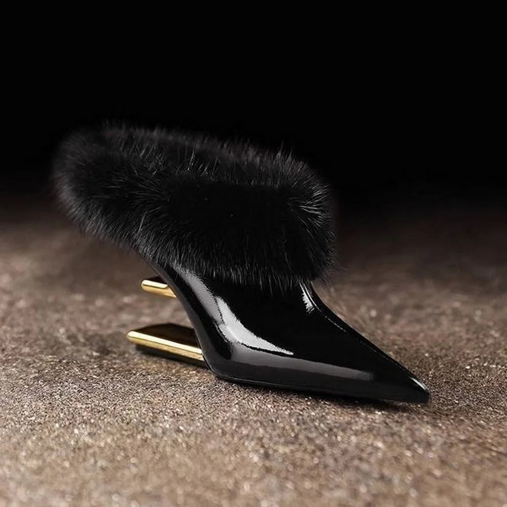 Jovie | Elegant Furry Pointed Heels