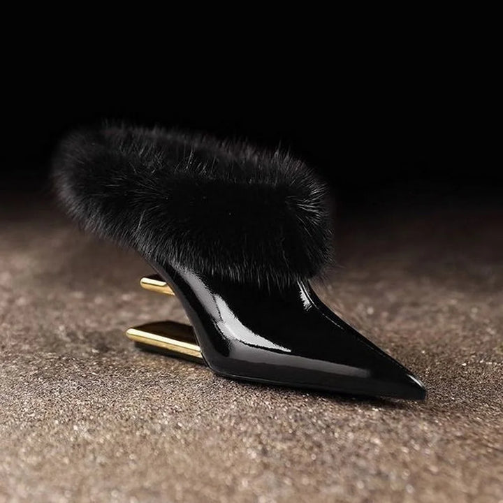 Jovie | Elegant Furry Pointed Heels