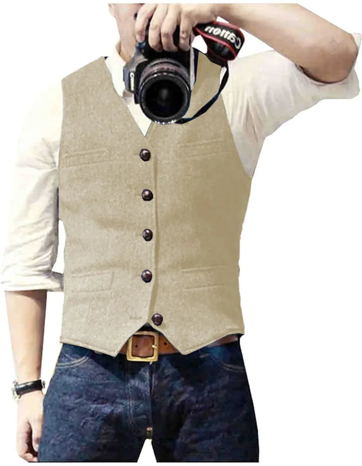 Matthew | Classic Herringbone Tweed Waistcoat