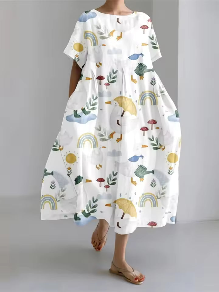 Lauriane | Elegant Loose Round Neck Dress