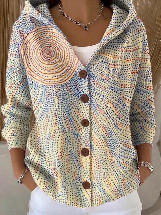 Yasmine | Elegant  Button Hooded Sweater