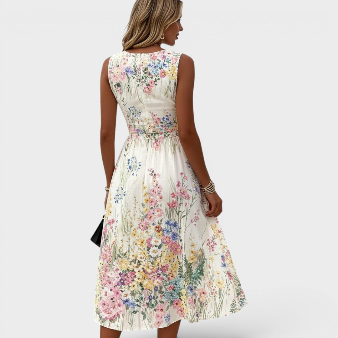 Josephine | Sleeveless Floral Midi Dress