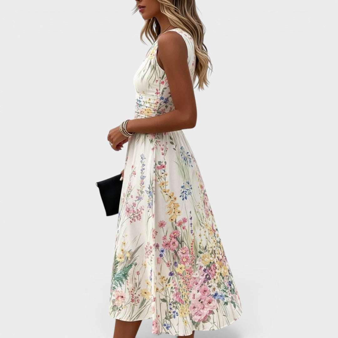 Josephine | Sleeveless Floral Midi Dress