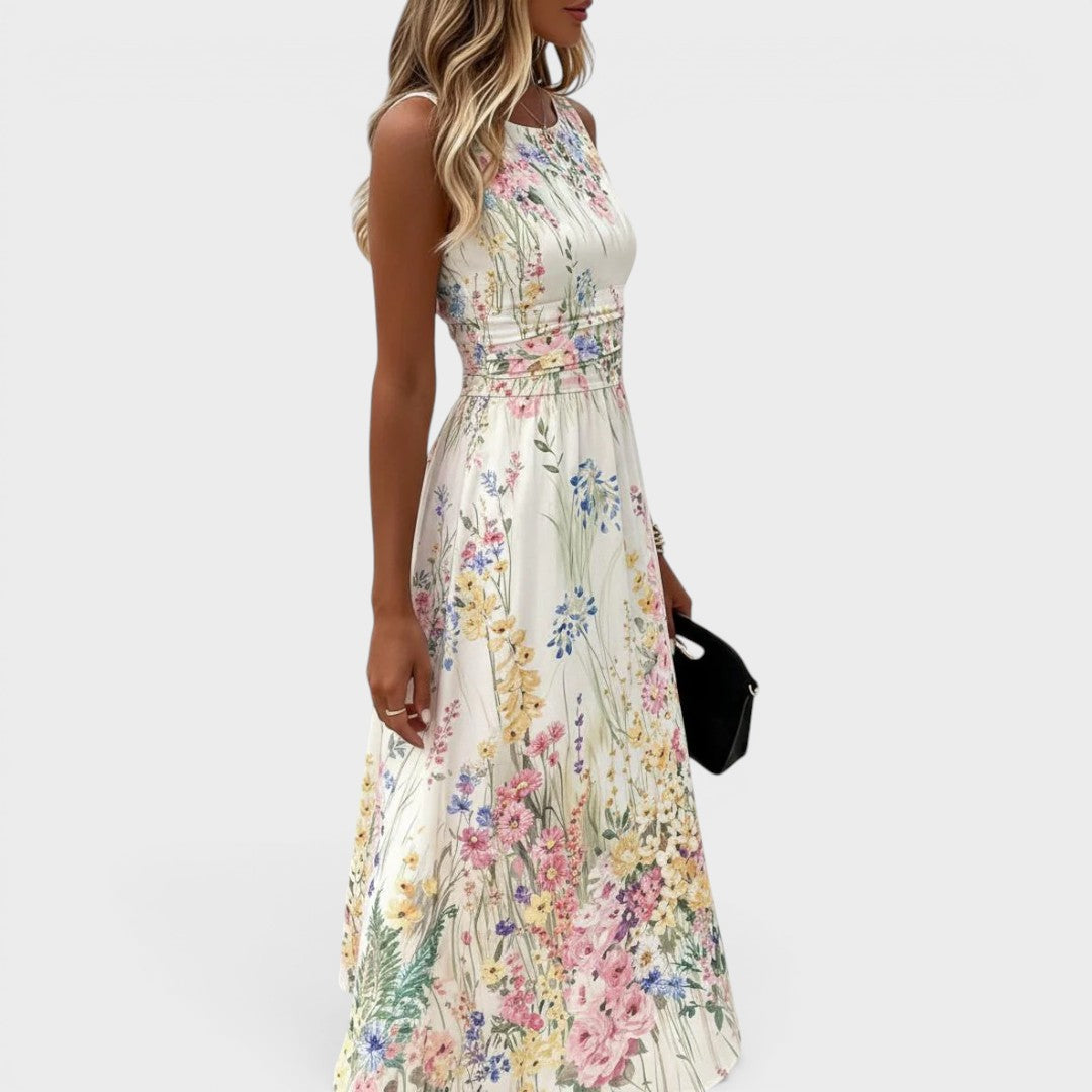 Josephine | Sleeveless Floral Midi Dress