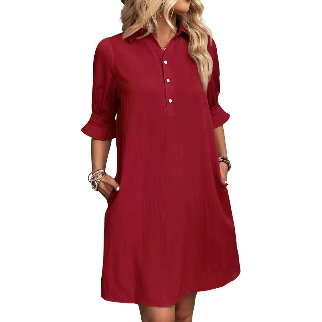 Reina | Casual Button Down Shirt Dress