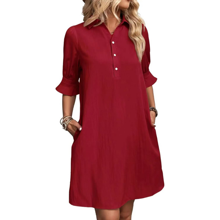 Reina | Casual Button Down Shirt Dress