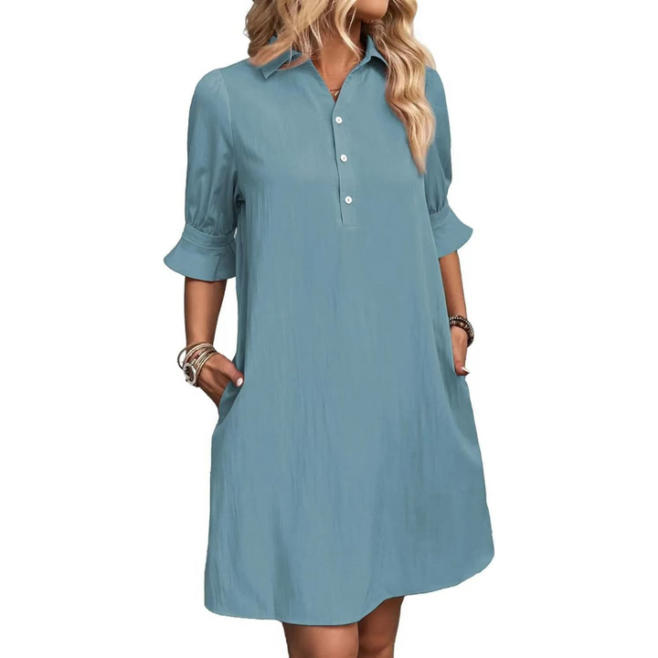 Reina | Casual Button Down Shirt Dress