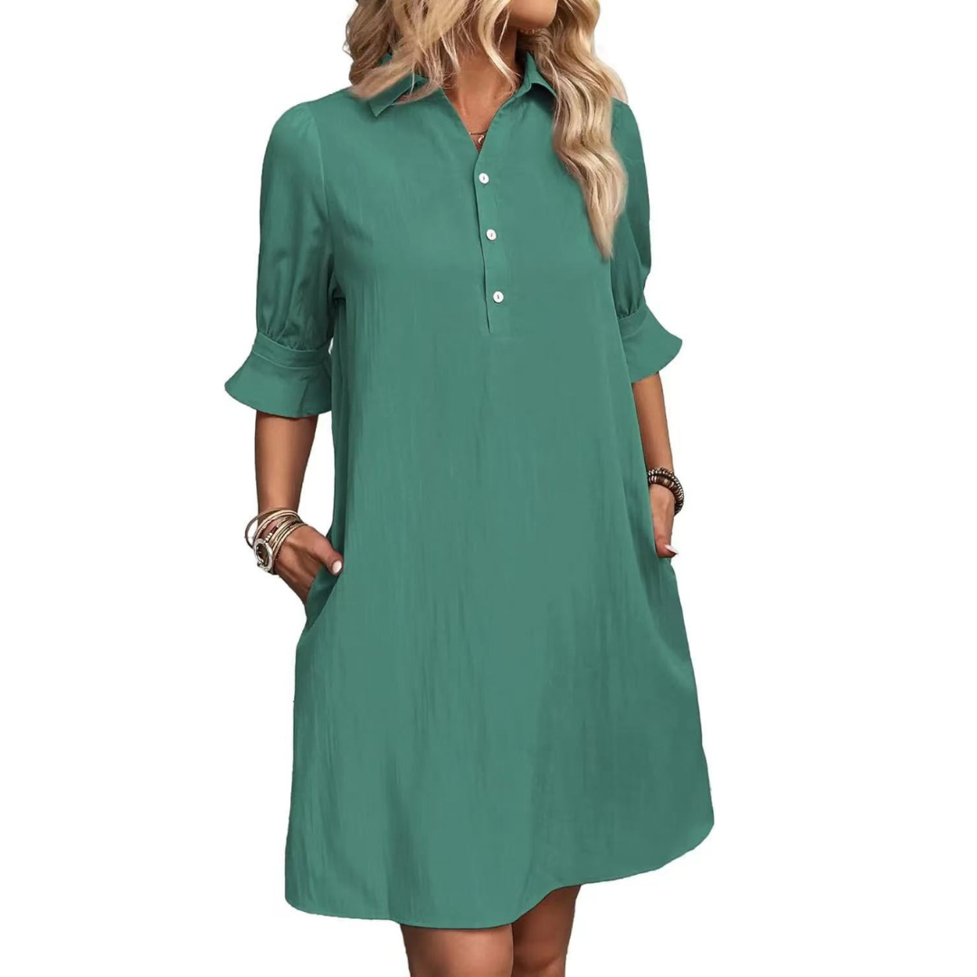 Reina | Casual Button Down Shirt Dress