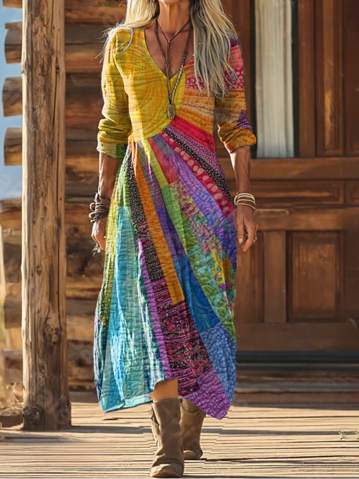 Alice | Elegant Bohemian Sun Design Dress