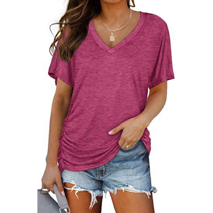 Aveline | Classic V-Neck Loose Fit Shirt