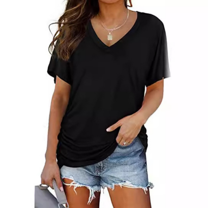 Aveline | Classic V-Neck Loose Fit Shirt
