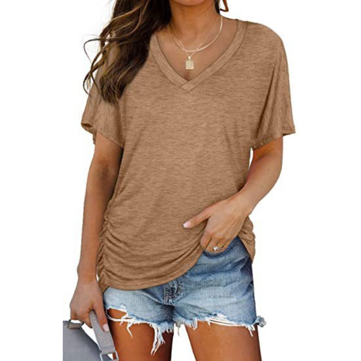 Aveline | Classic V-Neck Loose Fit Shirt