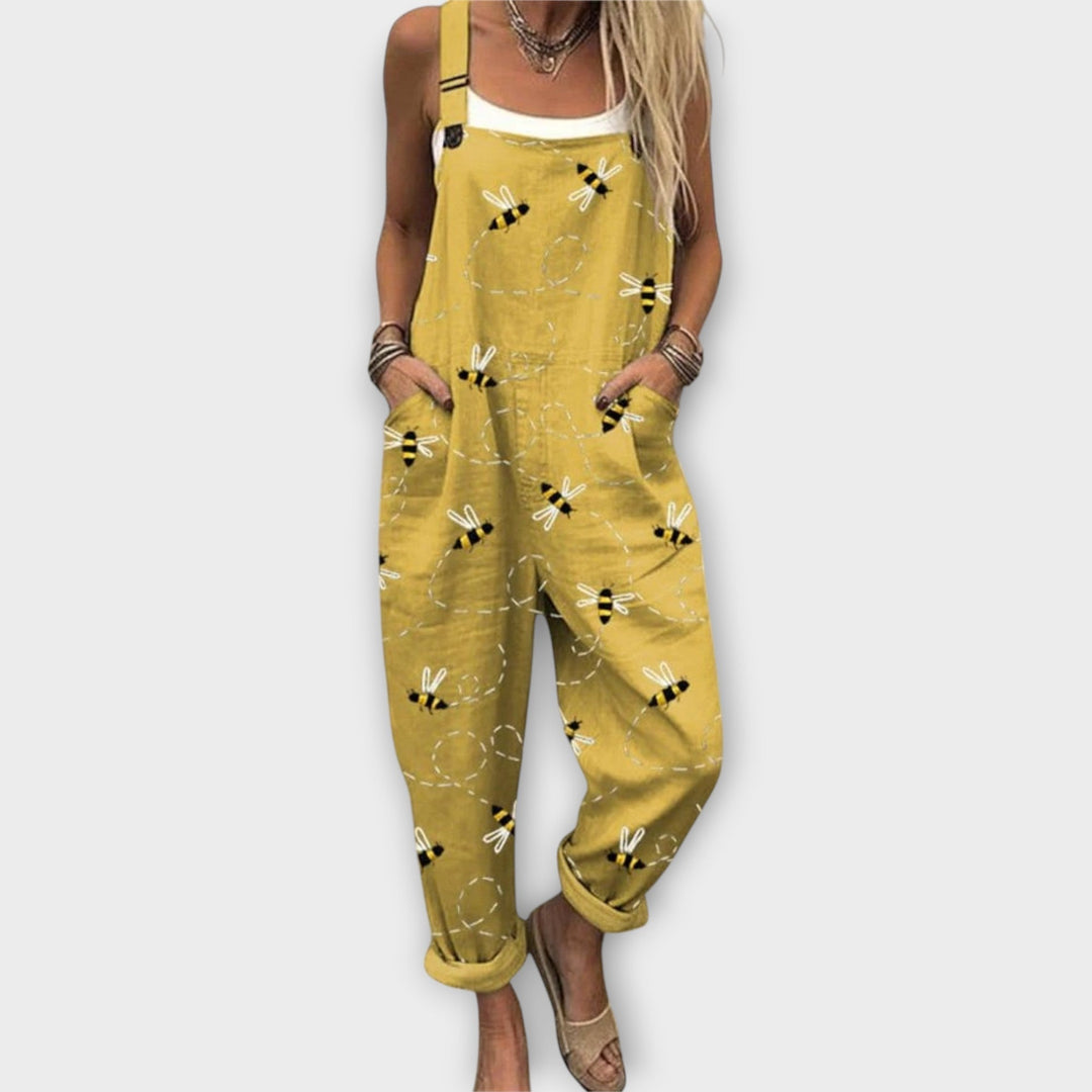 Megan | Retro Elegant Floral Print Jumpsuit