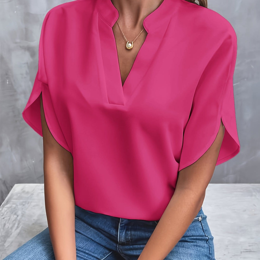 Valérie | Elegant Draped V-Neck Blouse
