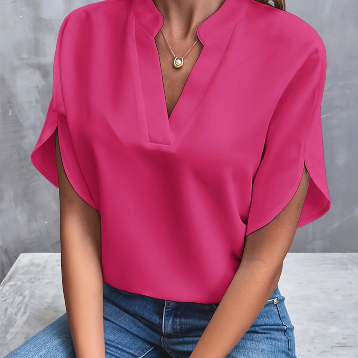 Valérie | Elegant Draped V-Neck Blouse