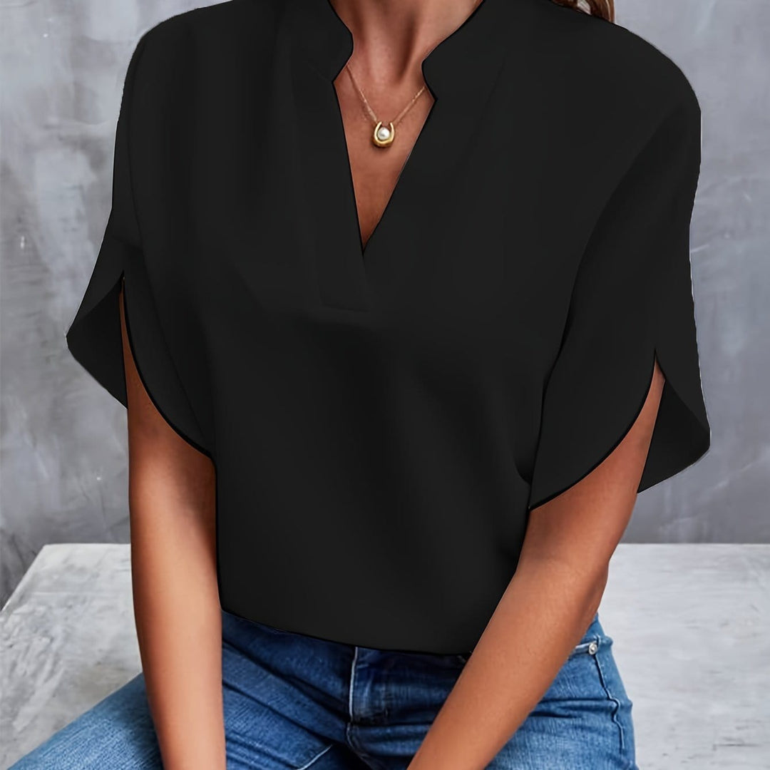 Valérie | Elegant Draped V-Neck Blouse