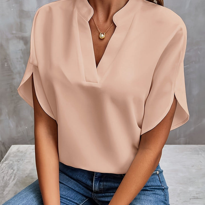 Valérie | Elegant Draped V-Neck Blouse