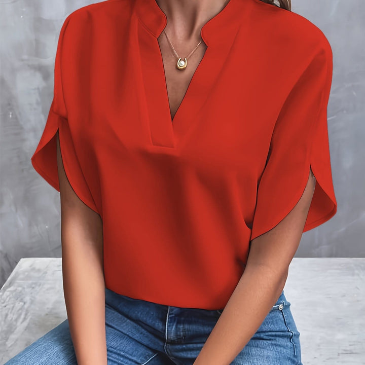 Valérie | Elegant Draped V-Neck Blouse