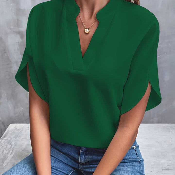 Valérie | Elegant Draped V-Neck Blouse