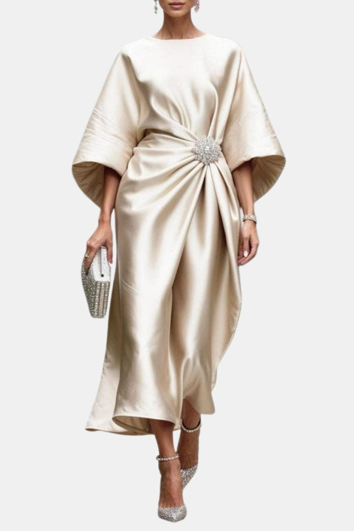 Yasmin | Elegant Wide Sleeve Satin Dress
