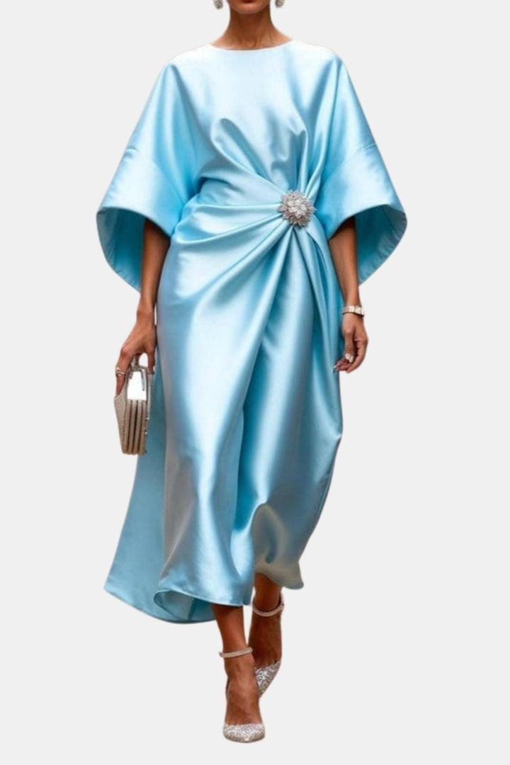 Yasmin | Elegant Wide Sleeve Satin Dress