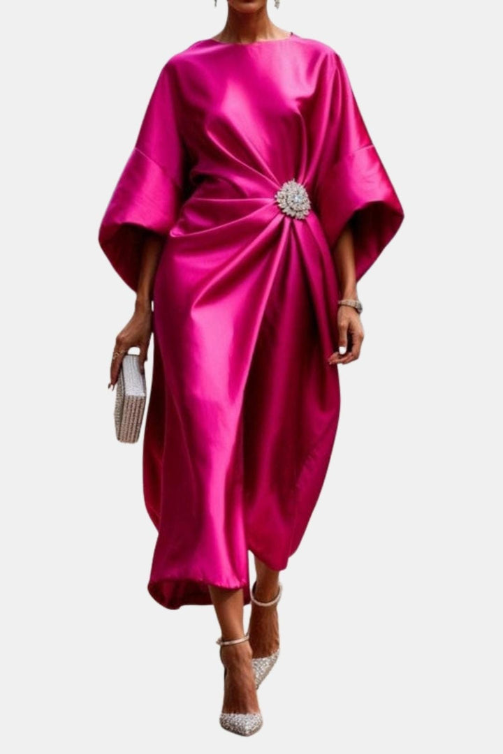 Yasmin | Elegant Wide Sleeve Satin Dress