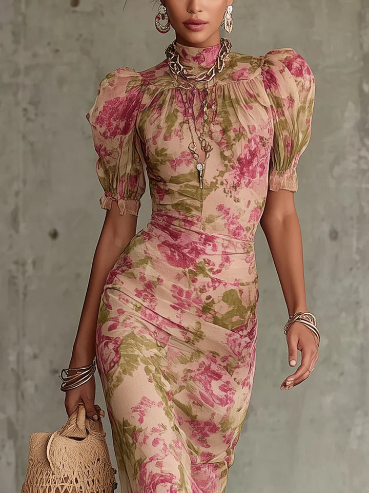 Juliet | Vintage Puff Sleeves Maxi Dress
